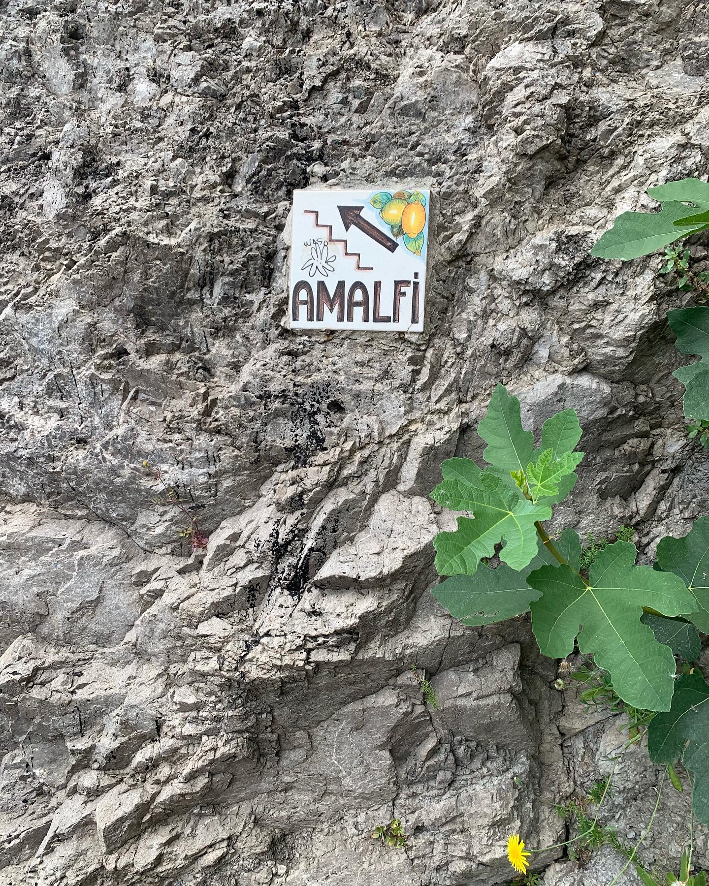 Amalfi trail sign